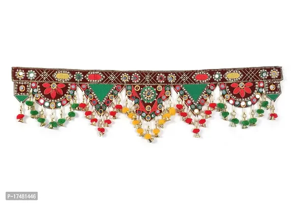 Radhe Creation Traditional Bell Toran for Main Entrance Door, Pooja Room, Diwali Decoration Toran (Multicolor)-thumb0