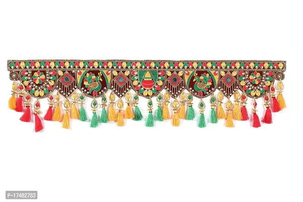 Radhe Creation Traditional Bell Toran for Main Entrance Door, Pooja Room, Diwali Decoration Toran (Multicolor)-thumb0