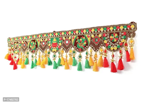 Radhe Creation Traditional Bell Toran for Main Entrance Door, Pooja Room, Diwali Decoration Toran (Multicolor)-thumb3