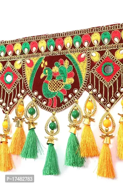 Radhe Creation Traditional Bell Toran for Main Entrance Door, Pooja Room, Diwali Decoration Toran (Multicolor)-thumb4