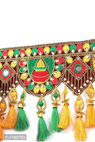 Radhe Creation Traditional Bell Toran for Main Entrance Door, Pooja Room, Diwali Decoration Toran (Multicolor)-thumb2