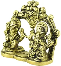 BRASS GOLD LAXMI GANESH STATUE DARBAR-thumb2