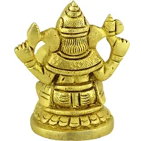 BRASS GOLD LAXMI GANESH STATUE-thumb2