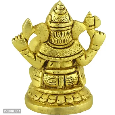 BRASS GOLD LAXMI GANESH STATUE-thumb3