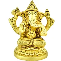 BRASS GOLD LAXMI GANESH STATUE-thumb1