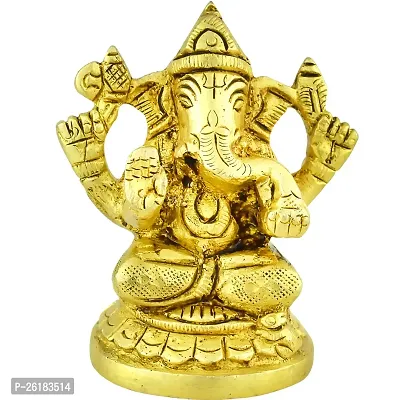 BRASS GOLD LAXMI GANESH STATUE-thumb2