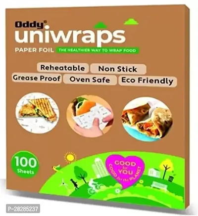 Oddy Uniwraps Food Wrapping Paper Sheets (10x12 Inches, Pack of 100 Sheets) Paper Foil