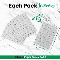 Oddy Multi-Purpose Snack Bags With Sealing Sticker | Pack of 60 Bags, 8x5.5 Inch each Paper Foil-thumb2