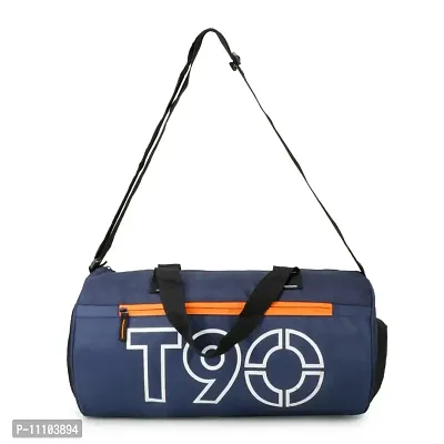 Polyester Gym Bag/Duffle Bag travel bag for Men  Women with Shoe Compartment (Navy)-thumb0