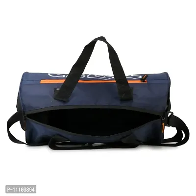 Polyester Gym Bag/Duffle Bag travel bag for Men  Women with Shoe Compartment (Navy)-thumb5