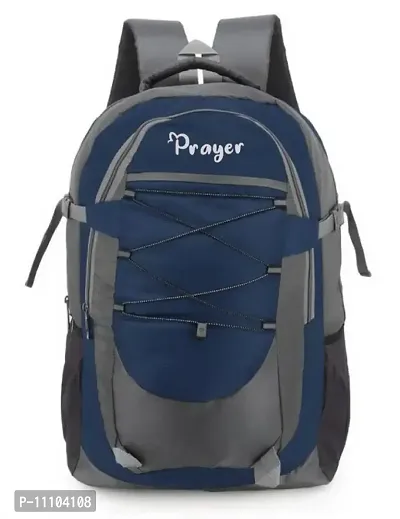Prayer 40L Large Laptop Backpack With 3 Compartment Polyester Trendy Water Proof Travel Backpack school bag navy-thumb0