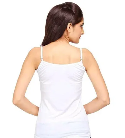 Rib Regular Non-Padded Camisole Slip/Cami with Adjustable Detachable Strap for Girls/Women