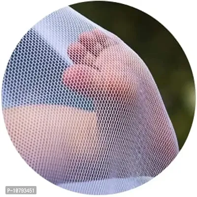 JDX Foldable Polyester Adults Washable Double Bed King Size Mosquito Net | Machardani (Blue & White)-thumb5