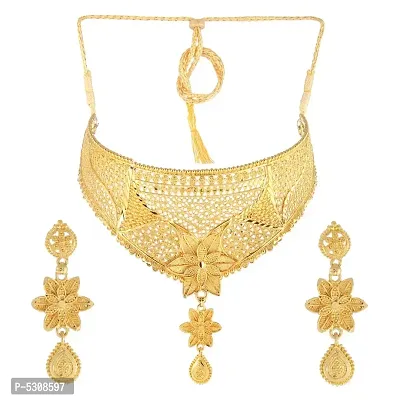 Gold Plated Wedding Jewellery Necklace Set-thumb0