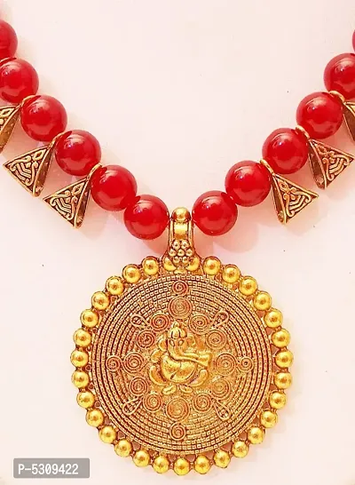 Red Designer Necklace and Earrings set for women-thumb3