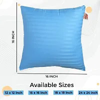 JDX Soft Luxury Striped Microfiber Cushion Set of 5 for Living Room and Sofa,  Sky Blue-thumb1