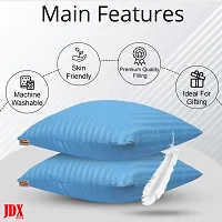 JDX Soft Luxury Striped Microfiber Cushion Set of 5 for Living Room and Sofa,  Sky Blue-thumb2