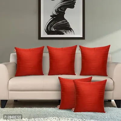 JDX Soft Luxury Plain Microfiber Cushion Set of 5 for Living Room and Sofa, Maroon