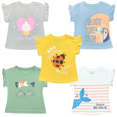 Fancy Cotton Tops for Baby Girl Pack of 5