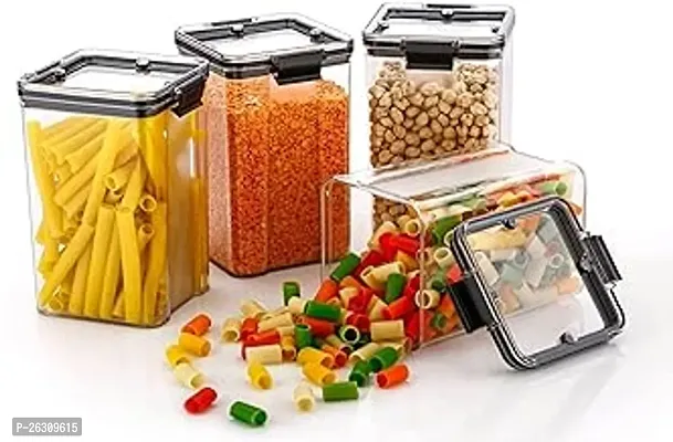 Classic Unbreakable Containers For Kitchen, 1200 Ml Set Of 4 ,Multicolour