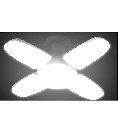 pack of 1 Small Foldable Fan Blade Shaped Ceiling LED Light Bulb with Angle Adjustable Super Bright (White,Pack Of 1)