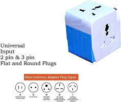 3 PIN Multi Plug with Indicator White and Black,3 Way Switched Adaptor, Universal Plug USB Travel Adaptor-thumb4