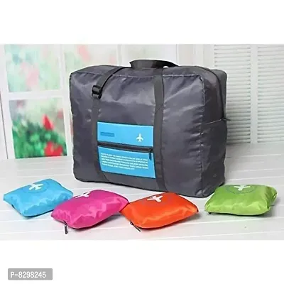 Foldable Happy Flight Bags for Travel, Folding Luggage Bag, Orang Folding Bags for Outdoor Travelling Hand Bags for Women 32 Liter Large Light Weight Polyester Duffle Bag-thumb4