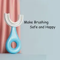 U Shaped Toothbrush For Kids Manual Kids Brush 2-5 Years 360 Degree Soft Silic-thumb2