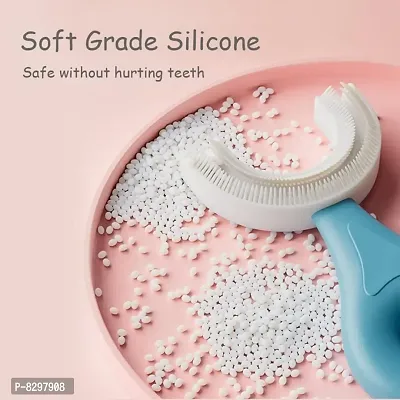 U Shaped Toothbrush For Kids Manual Kids Brush 2-5 Years 360 Degree Soft Silic-thumb4