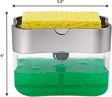 2 in 1 Soap Dispenser for Dishwasher Liquid Holder , Liquid Dispenser Through Pump ( Multi-Color , 400 ML) with Sponge-thumb1