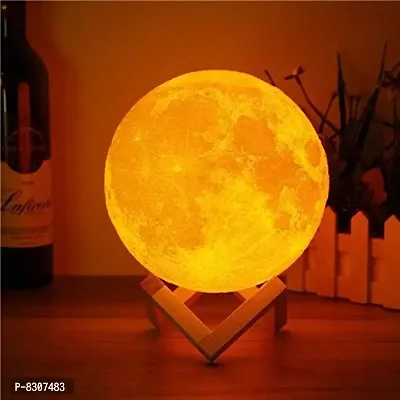 ND BROTHERS 3D 7 Color Changing Moon Night Rechargeable Lamp with Stand Night lamp for Bedroom Lights for Adults and Kids Home Room Beautiful Indoor Lighting-thumb0