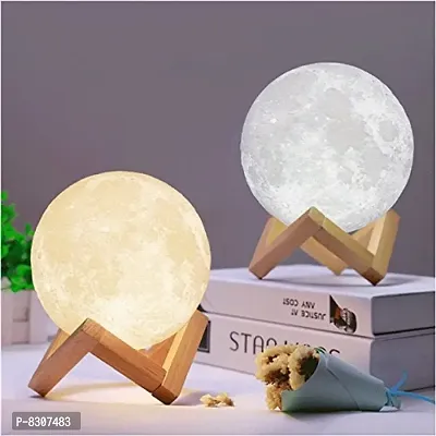 ND BROTHERS 3D 7 Color Changing Moon Night Rechargeable Lamp with Stand Night lamp for Bedroom Lights for Adults and Kids Home Room Beautiful Indoor Lighting-thumb4