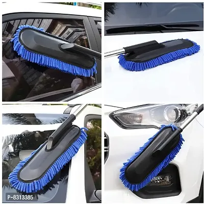 Super Soft Microfiber Car Duster Exterior with Extendable Handle, Car Brush Duster for Car Cleaning Dusting- Multicolor-thumb2