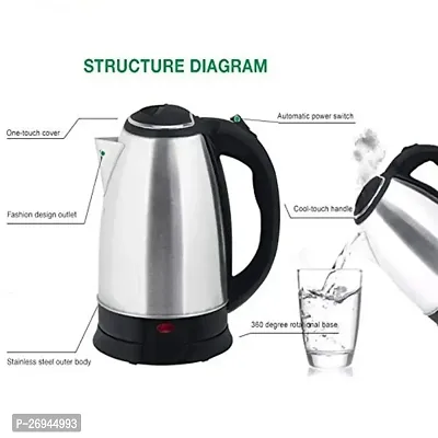 Electro 2.0 Stainless Steel Electric Kettle, 1 Piece, 2 Litres, Silver | Power Indicator | 1500 Watts | Auto Cut-off | Detachable 360 Degree Connector | Boiler for Water-thumb3