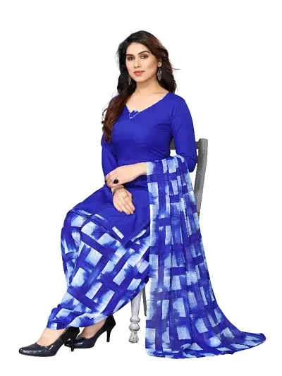 Classic Crepe Dress Material with Dupatta for Women