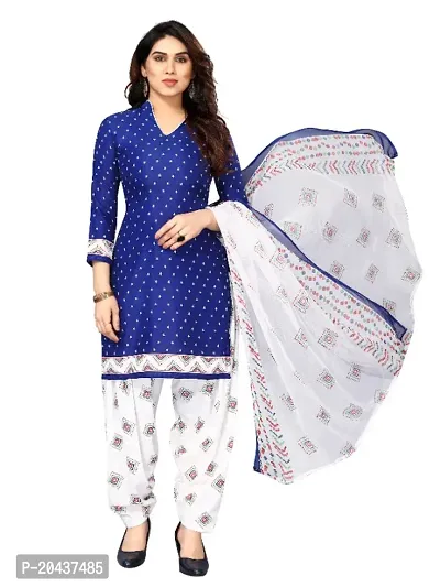 Classic Crepe Dress Material with Dupatta for Women-thumb0