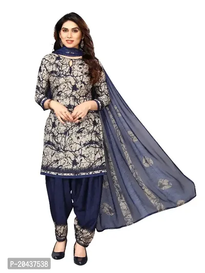 Classic Crepe Dress Material with Dupatta for Women