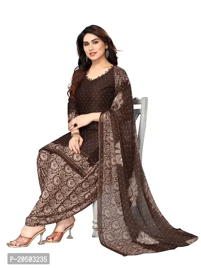 Classic Crepe Dress Material with Dupatta for Women