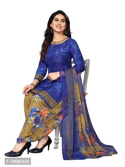 Classic Crepe Dress Material with Dupatta for Women