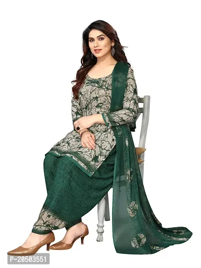 Classic Crepe Dress Material with Dupatta for Women