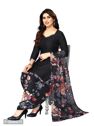 Classic Crepe Dress Material with Dupatta for Women