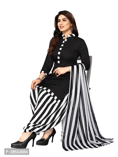 Classic Crepe Dress Material with Dupatta for Women