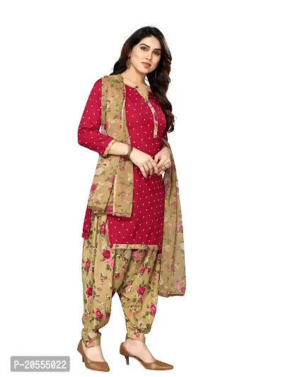 Classic Crepe Dress Material with Dupatta for Women