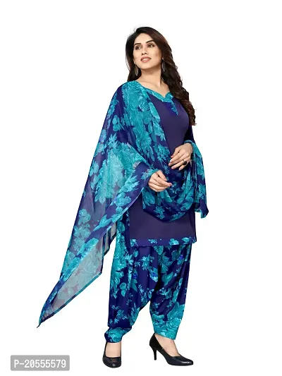 Classic Crepe Dress Material with Dupatta for Women