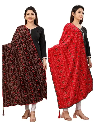 Stylish Printed Velvet Shawls For Women - Pack Of 2