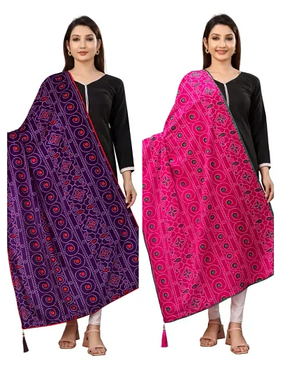 Stylish Printed Velvet Shawls For Women - Pack Of 2