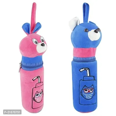 SSImpex Newborn Baby Rabbit/Teddy Kides Feeding Milk Bottle Cover for Babies Pack of 2 (Pink, Blue)