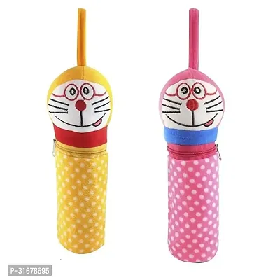 Doremon Yellow  Pink Soft and Attractive Feeding Bottle Cover Pack of 2