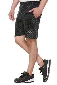 TREND AVENUE Men Cotton Printed Pack of 2 Regular Shorts (Combo - Dark Olive  Navy Milange)-thumb3