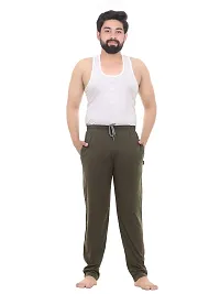 TREND AVENUE Men Cotton Solid Regular Trackpant Olive-thumb4